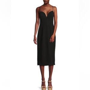 VIX PAULA HERMANNY Dress Size 2 Black New NWT Aida Cocktail Party Linen Blend